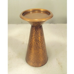 <b>Large</b> Size Antique Hammered Finished Aluminium Pillar <b>Candle</b> Holder for Home Living Room Table Top Decoration Use - Product Image 5