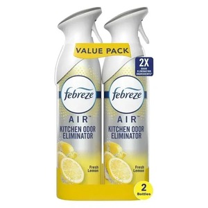 Febreze-Luft-Effekte-Spray, Küchen-Geruch-Bekämpfer-Lufterfrischer Lemon-Duft, 8,8 Unzen Aerosoldose (Packung mit 3)