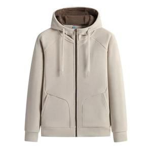 Loose Fit <b>Hoodie</b> for <b>Men</b> with Zipper Drawstring Long Sleeve Fleece <b>Lined</b> Spring Autumn New Style Male Top Wear - Product Image 3