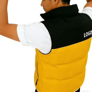 Chaleco Acolchado Sin Mangas de Lona Recubierta OEM, Chaqueta Personalizada con Logotipo Frontal, Poliéster, Primavera, Hombre - Product Image 3
