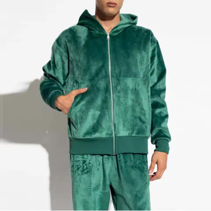 Personalizable suave y cálido de terciopelo con capucha cuello sudadera chaqueta con multicolor logotipo personalizado Casual y ropa deportiva - Product Image 1