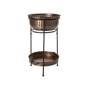 2 Tier Copper Beer Bottles Tub With Pure Iron Stand Restaurant Large Size Barware Tableware Beer and Wine Ice Buckets