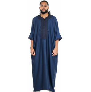 Vêtements islamiques pour hommes Jubbah Daffah Thobe pour musulmans arabes Dubaï Thobes élégants et respirants - Product Image 6
