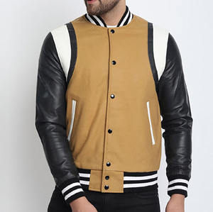 Fabricant OEM, veste universitaire d'hiver à capuche de haute qualité pour hommes, veste de baseball personnalisée en cuir respirant avec broderie personnalisée - Product Image 1
