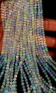 Mehrajudin Gems Multi Color Fire Natural Opal <b>Beads</b> Roundel Shape From Rajasthan Third Party Appraisal for <b>Pen</b> <b>Beads</b> <b>Wholesale</b> - Product Image 3