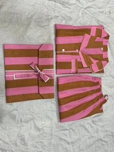 Conjunto de pijama indio hecho a mano de algodón 100%, ropa de noche de tejido suave con estampado de rayas, traje de noche de algodón puro y Pj's - Product Image 6