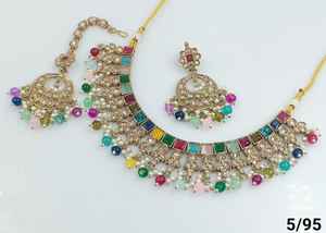 Indian Traditional Motipearl & Drop Square Kundan Gold Plated <b>Jewellery</b> <b>Set</b> & Choker Earring Mangtika Necklace <b>Set</b> <b>Women</b> & Girl - Product Image 4