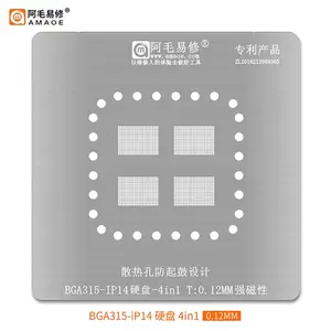Pochoir de Reballing BGA IP14 pour <span class=keywords><strong>Carte</strong></span> Mère <span class=keywords><strong>Apple</strong></span> iPhone 14/P/Pro/Max Couche Intermédiaire A16/15 CPU SSD IC en Maille d'Acier - Product Image 2