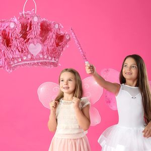 <strong>Princess</strong> Crown <strong>Pinata</strong> with Blindfold Bat Confetti Small Pink <strong>Princess</strong> <strong>Pinata</strong> for Girls Kids Birthday Party Decoration Supplies