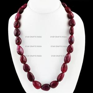 Collier pour femmes fait à la main grosses perles en résine et cordon en cuir colliers de perles épais bijoux de mode - Product Image 2