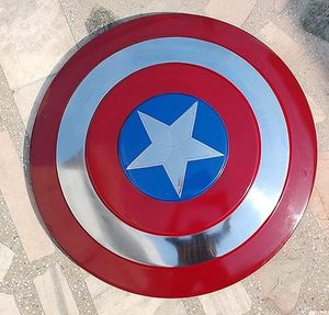 Bouclier Marvel Avengers avec motif d'étoile Bouclier Cosplay avec sangles arrière réglables Idéal pour l'affichage et la décoration intérieure - Product Image 1