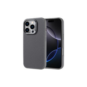 Étui de luxe compatible MagSafe aspect fibre de carbone pour iPhone 14 Plus 16 Pro Max MRSA Troy Silver Edition – Design élégant et finition givrée - Product Image 1