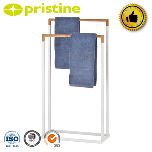 Wholesale MIT Housewares Modern Bamboo <b>Towel</b> Stand Metal Frame Double Black Friday Home Storage Furniture Taiwan Manufacturer - Product Image 6