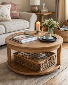 Table basse en bois de style classique, meubles raffinés pour le salon, charme traditionnel pour les espaces domestiques élégants - Product Image 1