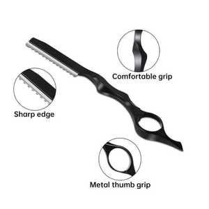 Hair Cutting Scissors <b>Set</b> with <b>Razor</b> Stainless Steel Scissor <b>Set</b> Wiith Leather Case - Product Image 5