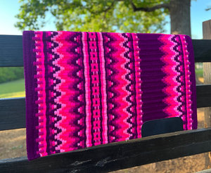 Western Show Horse Saddle Blanket Diseño de Nueva Zelanda Manta de sillín de lana hecha a mano Top Wool Saddle Pad Size - Product Image 1