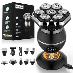 Afeitadora Eléctrica Rotativa para Hombre, Recortadora de Barba Húmeda/Seca con Pantalla, Carga USB, Resistente al Agua IPX7 - Product Image 1