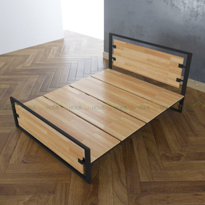 Cama de Estilo Industrial con Estructura de Hierro Ferrero, Ensamblaje de Madera y Hierro para Dormitorio - Product Image 4