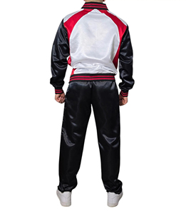 Survêtement pour hommes en satin brillant en nylon 100% de haute qualité Logo sérigraphié personnalisé Streetwear 3 tons avec motif solide pour l'hiver - Product Image 2