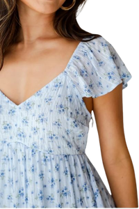 Collection de mode d'été pour femmes minimalistes décontractées et à la plage Mini robe bleu poudre à vendre au meilleur prix - Product Image 5