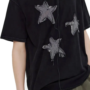 เสื้อยืดแขนสั้นสำหรับผู้ชายงานปักผ้าคอตตอนพิมพ์ลายดิจิทัล100% ดีไซน์ใหม่งานออกแบบได้ตามต้องการ - Product Image 4