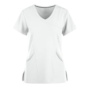 Uniforme d'esthéticienne col en V haut ensembles de gommage pantalon Logo personnalisé tailles couleurs hôpital médical en gros en vrac ensemble de gommage à bas prix - Product Image 1