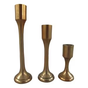 Portavelas de aluminio dorado Vintage elegante, decoración de mesa navideña para el hogar, soporte de Metal, tarro de vela único - Product Image 6