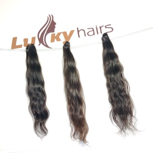 100% extensions de cheveux humains bruts vierge naturelle vague profonde indienne en gros cuticule alignée couleur noire paquet ondulé - Product Image 2