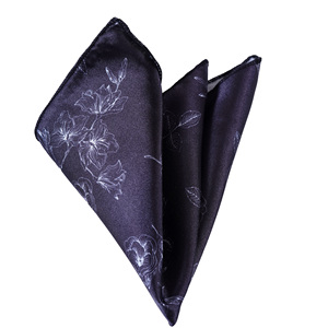 <b>White</b> Polka Dot Jacquard Woven Collar Handkerchief on Grey - Product Image 1
