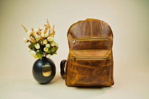 Mochila De cuero marrón de aspecto Vintage para hombre y mujer, bolso de viaje de gran capacidad, para oficina, nuevo estilo - Product Image 3