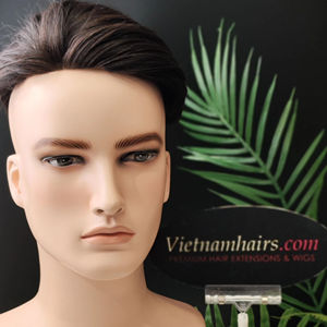 Peluquín de cabello humano 2025 de calidad superior 100% al por mayor, pelo liso vietnamita Remy con cutícula completa para hombres - Product Image 1