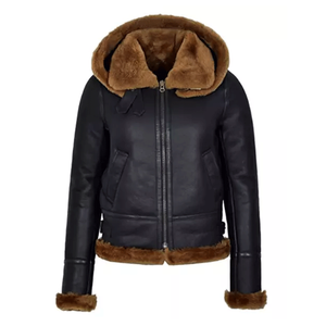 Women's Top Notch <b>Sheepskin</b> Leather Zip Up Biker <b>Jacket</b> Mandarin Collar Ladies Outdoor Fashion <b>Jacket</b> - Product Image 1