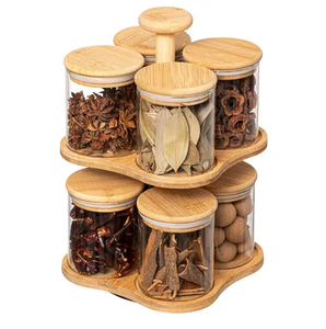 Bois paresseux Susan plateau tournant nourriture pour épices garde-manger stockage support de rangement décorations pour la maison paresseux Susan - Product Image 6