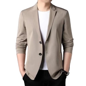 Blazer d'été slim décontracté pour hommes veste de costume en soie glacée légère manteau formel respirant à 2 boutons pour le bureau et les événements 2026 - Product Image 5