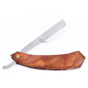Disposable Stainless Steel <b>Straight</b> <b>Razor</b> with Wooden Handle Single <b>Blade</b> Safety <b>Razor</b> for Face Shaving - Product Image 3