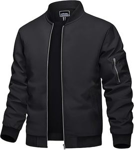 Blouson bombardier pour homme léger et décontracté, manteau coupe-vent zippé avec poche pour le printemps et l'automne - Product Image 1