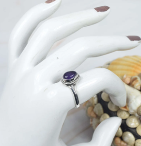 Anillo de piedras preciosas de Plata de Ley 925 hecho a mano, amatista púrpura, forma de pera, joyería clásica de moda de 18K, piedra natal cristiana de febrero - Product Image 3