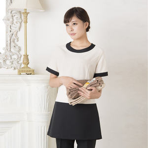 JBPQE-3112 ชุดเดรสสีเบจอ่อน X สีดำ ไซส์ L ตกแต่งด้วยการต่อผ้า - Product Image 4