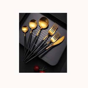 Ustensile de service alimentaire, ensemble de vaisselle fantaisie de style occidental, acier inoxydable, or, poli miroir, poignée ronde en résine rose faite à la main - Product Image 2