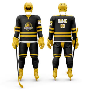 Jersey de hockey sobre hielo para adultos hecho a medida profesional uniforme de hockey de equipo impreso de transferencia de calor 100% poliéster nombre de equipo personalizado OEM - Product Image 3