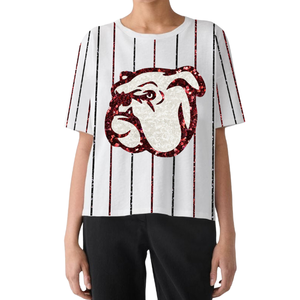 2025 Custom Personalized Breathable <b>Sequin</b> Vertical Stripes Game Day Casual <b>T</b>-<b>Shirts</b> for Women High Quality Latest New <b>T</b>-<b>Shirts</b> - Product Image 1