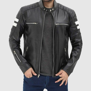 Chaqueta de lona de cuero para motocicleta personalizable de alta calidad nueva moda al por mayor hombres cuello redondo motorista a prueba de viento transpirable - Product Image 3