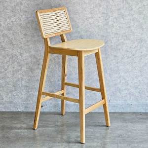 Contemporary Scandinavian GBSK014 Wooden Bar <b>Stool</b> Mesh <b>Back</b> Solid Wood Steel Construction for Farmhouse Kitchen Dining Room - Product Image 2