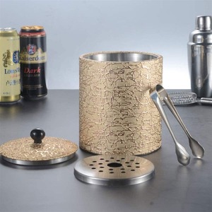 Cubo de Hielo de Doble Pared Aislado de Latón y Acero Inoxidable con Tapa para Mantener el Hielo Congelado, para Uso en Campamentos - Product Image 6