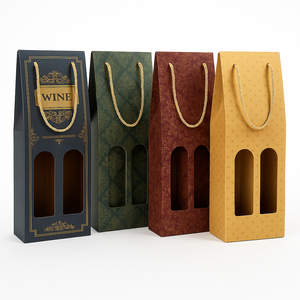 Scatola da Spedizione Personalizzata in Cartone per Due Bottiglie di Vino o Champagne, Confezione Regalo di Natale per Bottiglie Miniatura - Product Image 1
