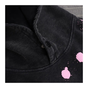 Conjunto de chándal desgastado Patchwork Zip up Hoodie Stacked Pant Hombres Flared joggers Chándales Hombres Conjuntos de dos piezas Jogger - Product Image 6