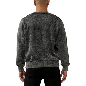 Oem Designer Brand Streetwear Heavy Washed Grey Hoodie Acid Wash Sudadera con capucha de gran tamaño Vintage Men Heavyweight Hoodie - Product Image 4