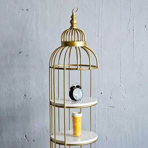 Étagère de présentation en forme de cage à oiseaux à 4 niveaux avec cadre en bronze pour salon KTB68083 - Product Image 5