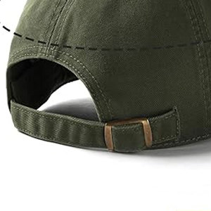 Gorra de Béisbol Unisex Verde Oliva de 6 Paneles, Ajustable, de Algodón, Color Sólido, para Adultos - Product Image 4
