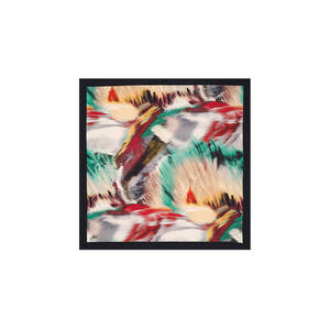 Black Cotton Silk Floral Bow Square Scarf - Product Image 1